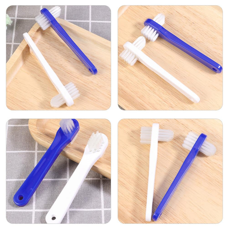 [Australia] - Beaupretty 4 Pcs Cleaner Toothbrushes Portable Toothbrushes for Cleaning Cleaner Finger Care Brush Double Head White Travel Pp 