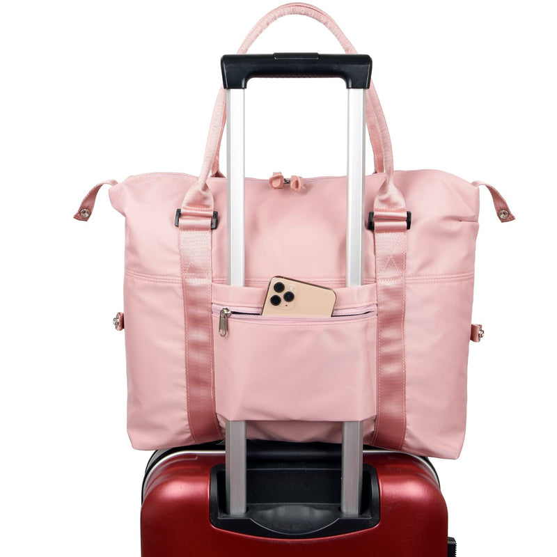 Women Tote Bag Travel Duffel Bag Carry On Luggage Bag Sports Bag Pink