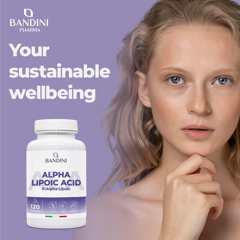 Bandini® Alpha Lipoic Acid 650mg | 120 High Strength ALA Vegan Capsules | 4 Month Supply | Alpha-Lipoic Acid Powerful Antioxidant | Maximum Absorption Aminoacid Supplement | No Synthetic Binders 100 count (Pack of 1)