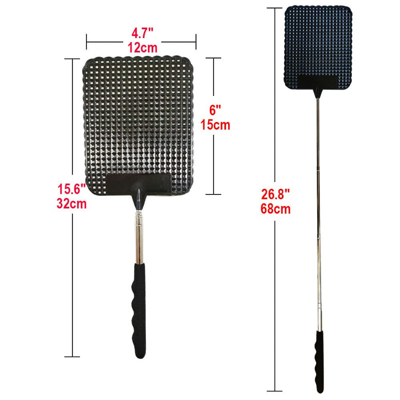 [Australia] - 2PCS Telescopic Fly Swatter, Manual Heavy Duty Plastic Flyswatter, Upgraded Sturdy Fly Swatter with Extendable Stainless Steel Pole 