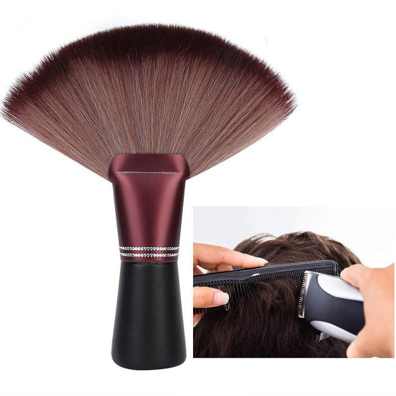 [Australia] - Fan Shape Hairdresser Neck Brush, Neck Duster Brush Soft Barber Hair Cutting Brush Hair Sweep Brush, Hair Clippings Remove Brush Flat Base[#1] 