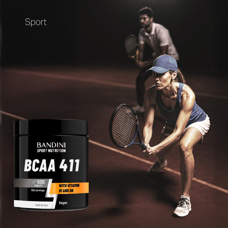 BANDINI® BCAA 4.1.1 500 Tablets - Branched Chain Amino acids BCAAs 4 1 1 | L-Leucine, L-Isoleucine, L-Valine with Vitamin B1 and B6-100% Vegan | Pre and Post Workout Food Supplement - No additives 500 count (Pack of 1)