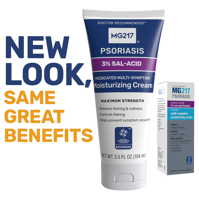 [Australia] - MG217 Medicated Moisturizing Psoriasis Cream with 3% Salicylic Acid, Multi-Symptom, Fragrance Free, 3.5 Fl Oz Pack of 1 
