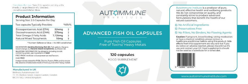 Omega 3 Fish Oil Capsules EPA/DHA Supplement. High Strength (2000mg Omega Oil per Serving). Free of Mercury and Toxins. From Sustainably Sourced Wild Fish. 60 Advanced Fish Oil Capsules