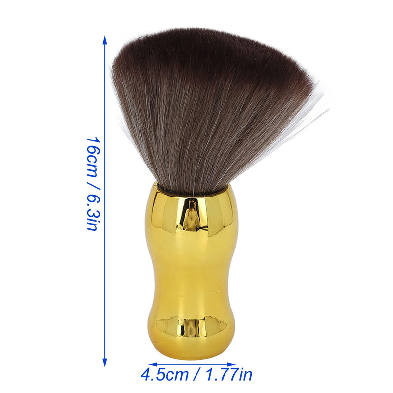 Hair Cut Neck Duster Barber Neck Hair Duster Brush, Barbershop Hair Sweeping Cleaning Brush for Face Neck, Soft Thick Nylon Hair Debris Dusting Brush Make up Brush with Gold Handle