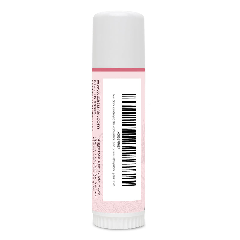 Zatural Strawberry Lip Balm with Shea Butter, Jojoba Oil, Lysine Large 0.5oz - Plant-Based Moisture with Rosehip and Vitamin E - Travel Friendly Natural Lip Care - 0.5oz (2 Pack) 2 Pack
