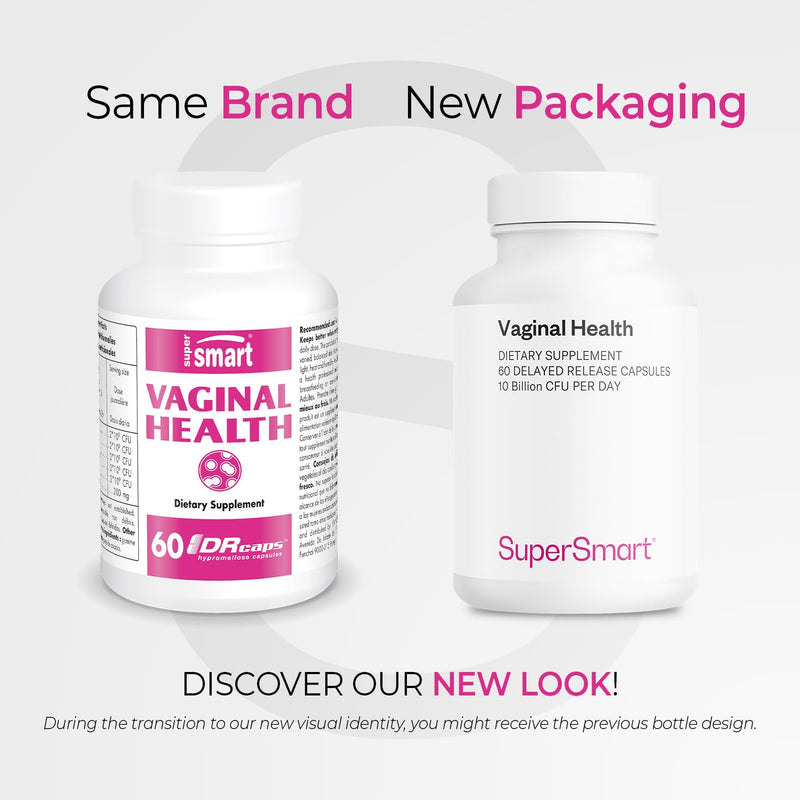 Supersmart - Vaginal Health - Prebiotic & Probiotic (with Lactobacillus Acidophilus) - Intimate Hygiene & Flora for Women | Non-GMO & Gluten Free - 60 DR Capsules