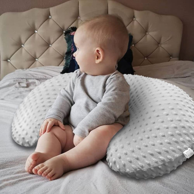 [Australia] - OWLOWLA 2Pack Nursing Pillow Covers Set White&Khaki Breastfeeding Pillow Slipcover Fits Naked Nursing Pillow for Baby Boy Girl(White/Khaki) White/Khaki 