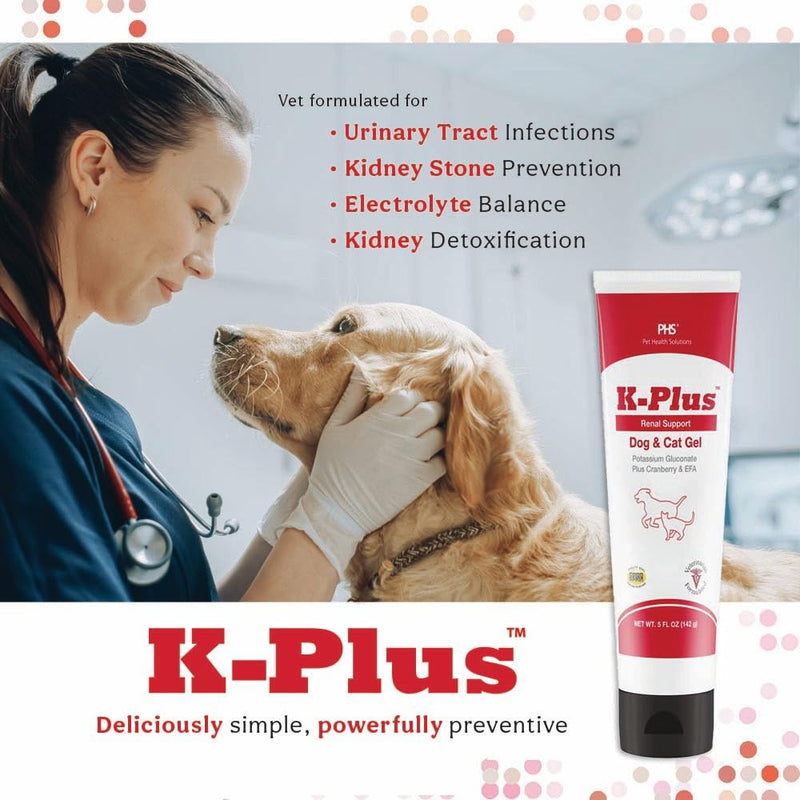 [Australia] - K-Plus Gel for Dogs and Cats ‚Äì Potassium Citrate & Cranberry Supplement for Kidney Support, Urinary Tract Health, UTI Relief, Stone Prevention, Electrolyte Balance, Muscle & Heart Function ‚Äì 5 oz 1-Pack 