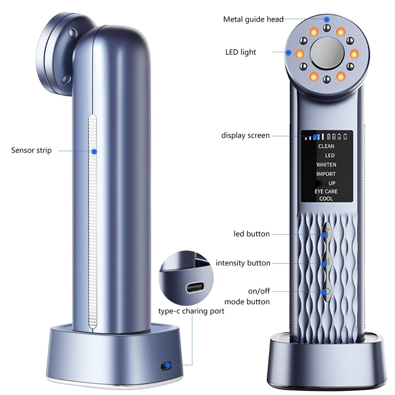 [Australia] - MASIKE Multifunctional Facial Device, Portable Electric Face Massager 7 in 1 Red Light Therapy for Facial Massager Tool for Skin Care at Home 