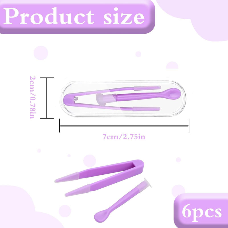 [Australia] - Pack of 6 contact lens insertion aids, contact lens tweezers, contact lens sucker, contact lens removal, contact lens remover, tweezers for contact lenses, contact lens aid for travel, household 