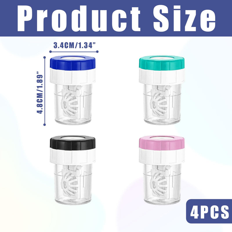 [Australia] - Pack of 4 contact lens containers, contact lens storage, manual contact lens cleaner, contact lens container washing system, for daily use at home travel 