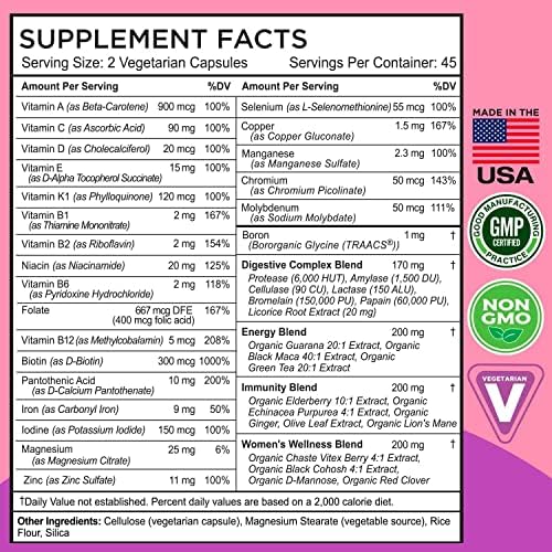FarmHaven Milk Thistle Capsules and Multivitamin for Women | Women’s Multivitamin with Vitamins, Minerals, and Daily Wellness Support | Boosts Energy, Immune Bundle