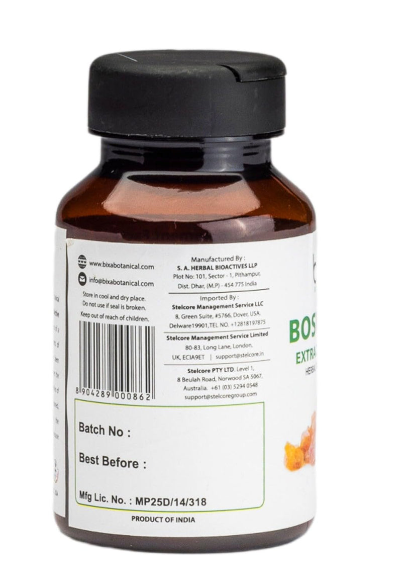 [Australia] - bixa BOTANICAL Boswellia Serrata Extract Pure Premium Quality 65% Boswellic Acid | Ayurvedic Natural Herbal Supplement | (450 Mg 60 Veg Capsules) 