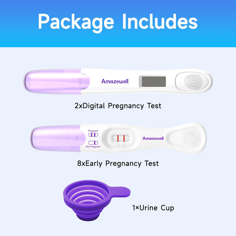 Early Detection Pregnancy Test Kit, Early Result Digital Pregnancy Test at Home, Pregnancy Tests with Cup,10 Tests(2 Digital+8 Early+1 Urine Cup) 8 Early + 2 Digital + 1 Urine Cup