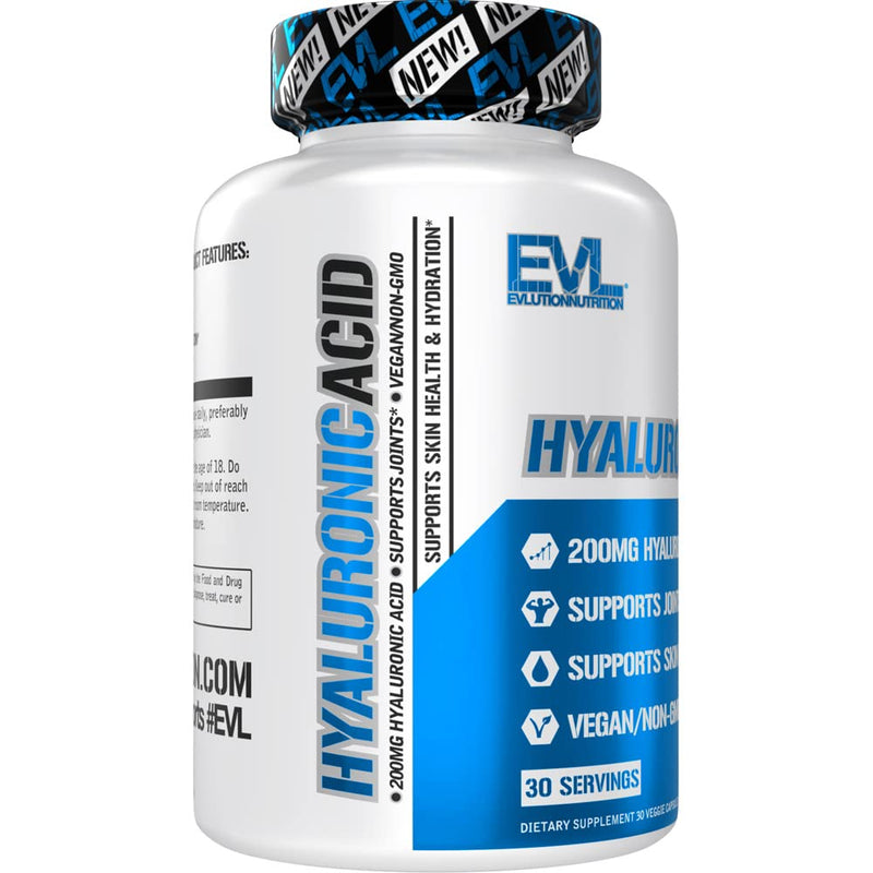 [Australia] - Evlution Vegan Dietary Hyaluronic Acid Supplement Nutrition 200mg Hyaluronic Acid Capsules Dry Skin Supplement for Women and Men for Itchy or Damaged Skin - High Potency Bioavailable Non GMO Formula 