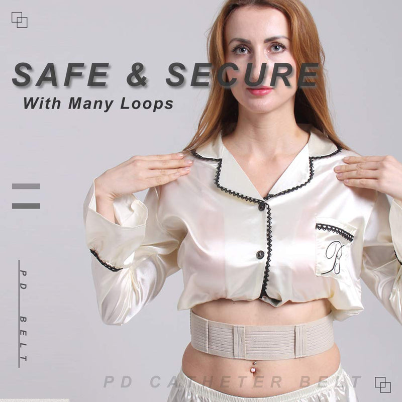 [Australia] - PD Cotton Belt Peritoneal Dialysis Catheter Supplies Stretchy Breathable Abdominal Holder Accessories Adjustable for Secure Dialysis Line Peg G Feeding Tube Women Men Medium(28"-41") Medium(28"-41") Beige 