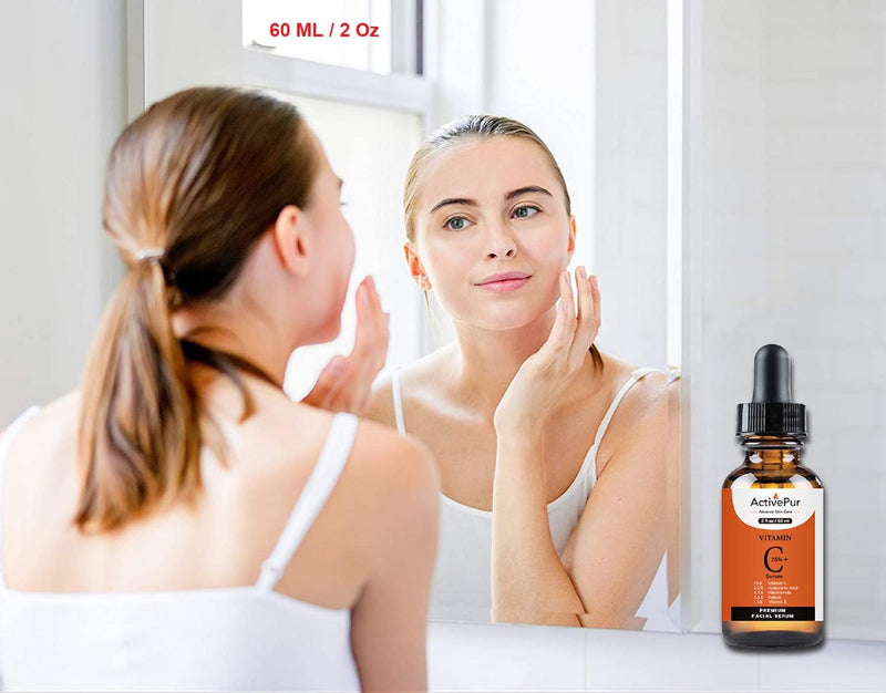 25% Best Vitamin C Serum for Face – 2oz/60ml | Vit C Serum Face with Hyaluronic Acid, Vitamin E, Retinol, Ferulic Acid & Niacinamide | Brightening Care for Dark Spots, Fine Lines & Wrinkles