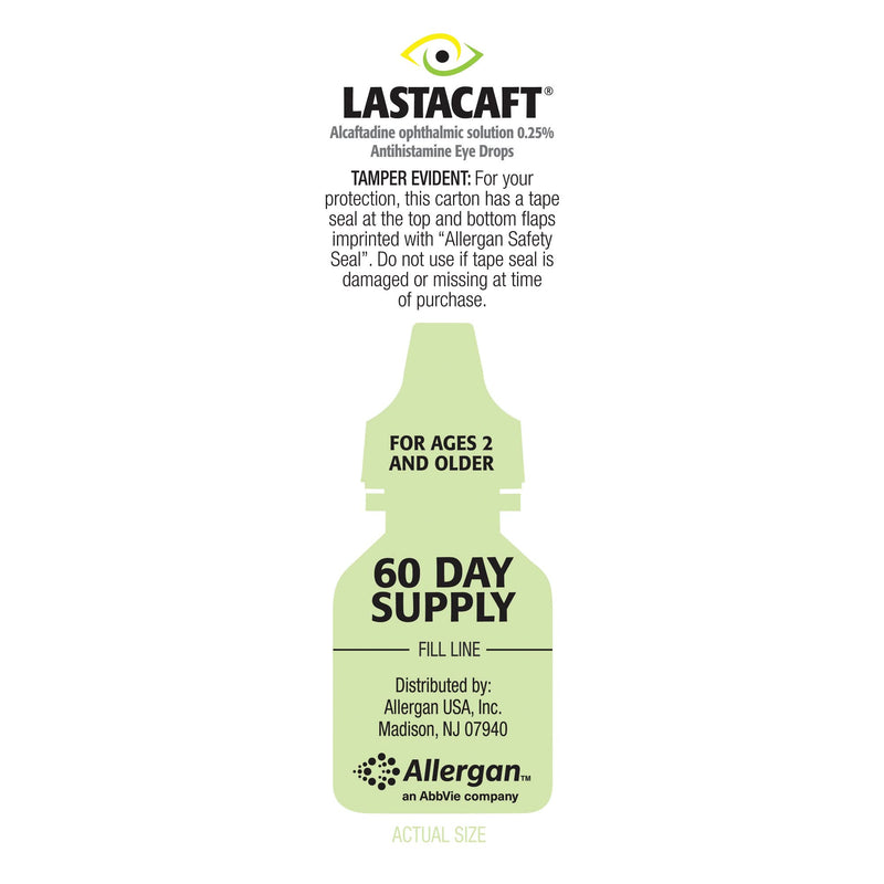 Lastacaft Once Daily Eye Allergy Itch Relief Drops, 60 Day Supply, 0.17 Fl Oz (Pack of 1)