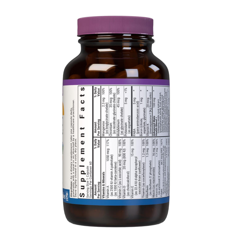 Bluebonnet Nutrition One for Men Whole Food-Based Multiple, Daily Nutrition*, Non-GMO, Vegetarian Friendly, Kosher, Gluten-Free, Soy-Free, Dairy-Free, Iron Free, 60 Vegetable Capsules, 60 Servings | Non-GMO, Vegetarian, Kosher, Gluten-Free, Soy-Free, D...