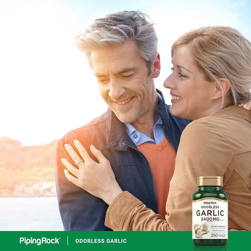 [Australia] - Piping Rock Odorless Garlic Softgel Capsules | 2400mg | 250 Pills | High Potency Extract | Herbal Supplement | Non-GMO, Gluten Free 