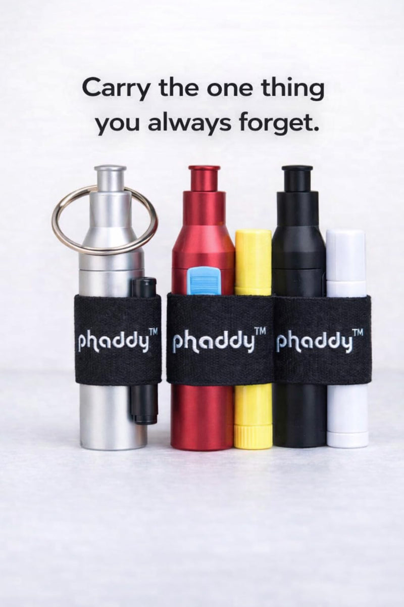 phaddy™ Keychain Container + Compression Band — Store Inside, Secure Outside | Holds Cash, Vitamins & Small Essentials (Silver, King Size) Silver
