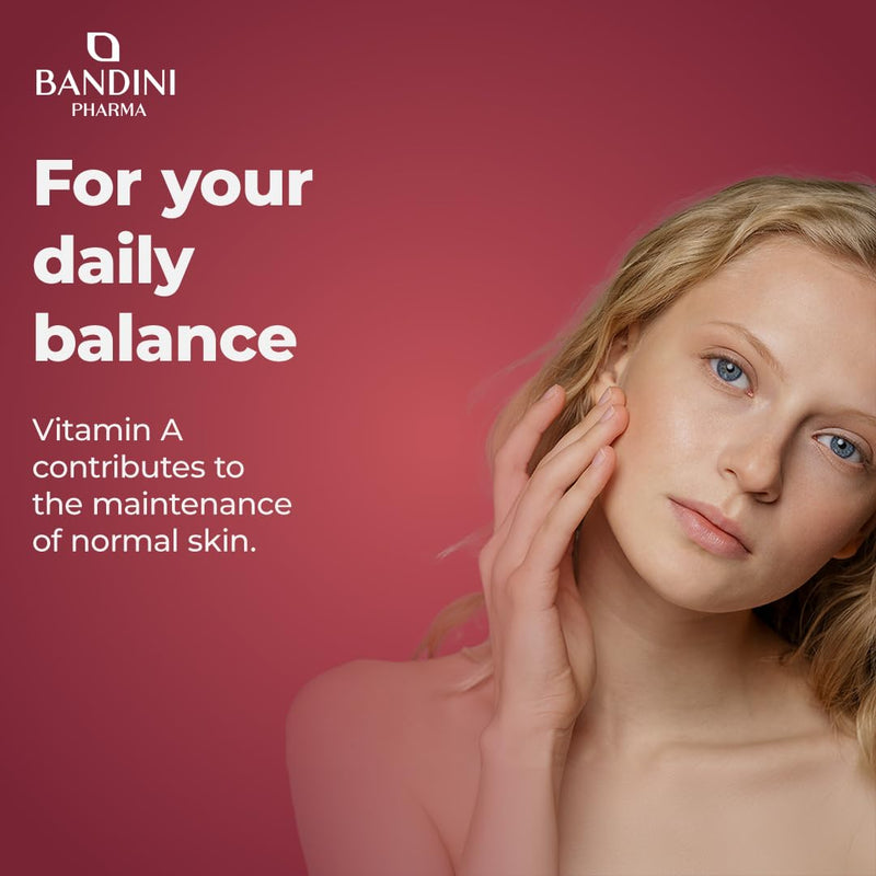 Bandini® Pure Vitamin A, 365 Vegan Microtablets (1+ Year), Helps Maintain Normal Skin and Vision, Retinyl Acetate, Alternative to Vitamin A Drops, Non-GMO