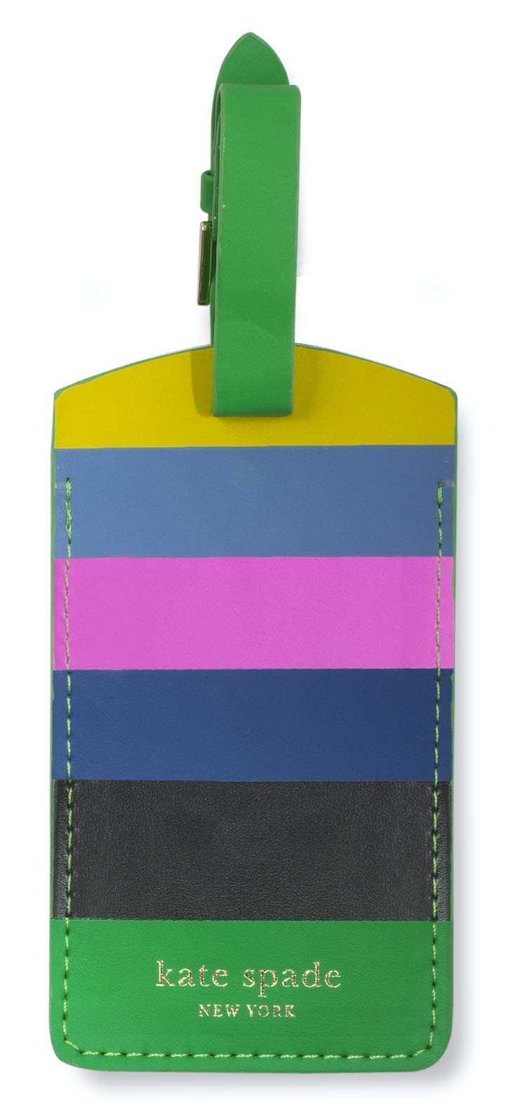 Kate Spade New York Vegan Leather Luggage Tag for Women, Durable Suitcase ID Tag, Enchanted Stripe (Pack of 2) 7 x 2.6 inches (Pack of 2)