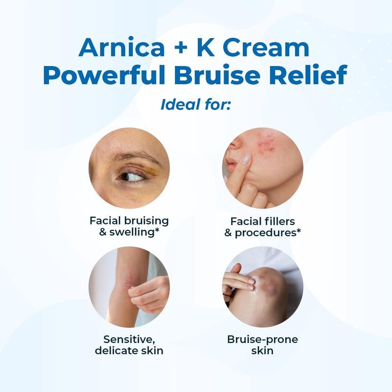 VitaMedica Arnica + Vitamin K Oxide Cream for Thin & Delicate Skin - 2 Pack | 3% Arnica Montana, For Face & Under-Eye - Fragrance-Free, Lightweight, 0.5 oz 0.5 Ounce (Pack of 2)