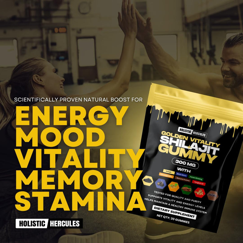 [Australia] - Himalayan Gold Shilajit Gummies with Ashwagandha Black Maca Tongkat Ali Panax Ginseng Mucuna | 100% Natural Organic | Vegan Non-GMO Sugar-Free (30) 30 