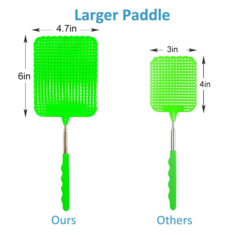 [Australia] - 4Pcs Telescopic Fly Swatters, 29in Long Heavy Duty Retractable Manual Plastic Fly Swatter, Premium Extendable Flyswatter with Long Stainless Steel Pole, Pack of 3 Assorted Colors 