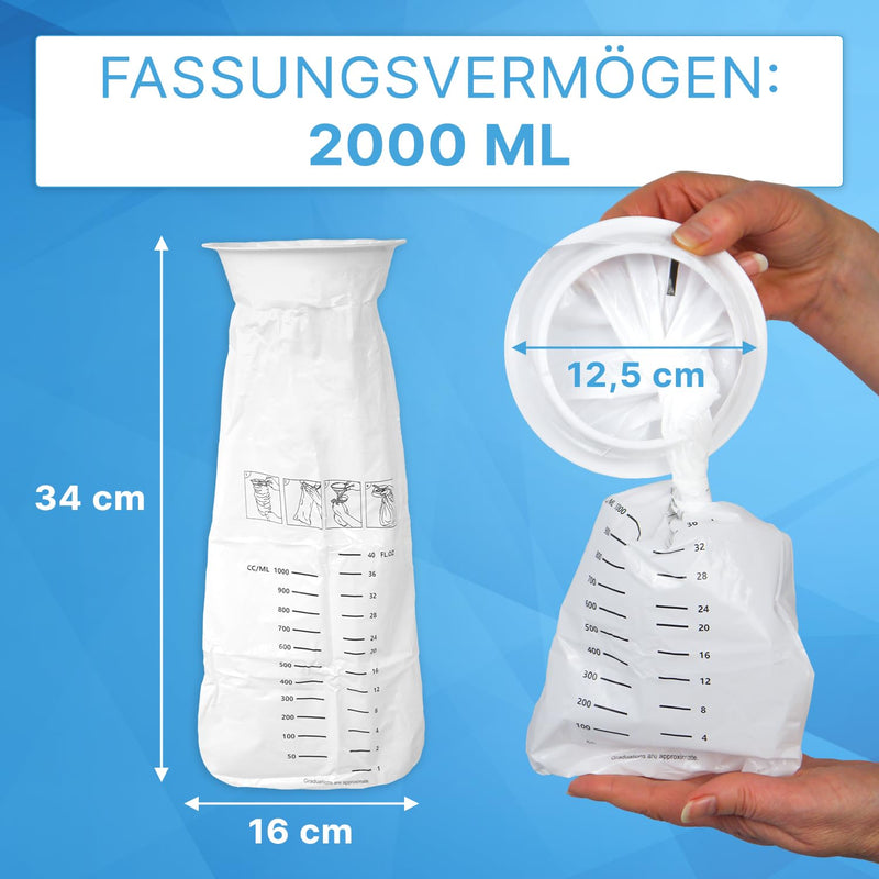 [Australia] - 25x ARNOMED spit bags, liquid-tight LDPE vomit bags, leak-proof spit bags with ring, spit bags 2000 ml, vomit bags for travel and pregnancy sickness, vomit bags for children and adults 25 