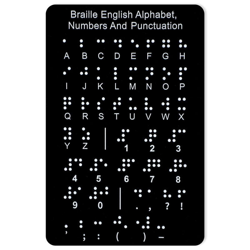 Braille Alphabet Board with Raised Dots, Numbers & Punctuation Learning Braille for Beginners Education Gifts Braille Teaching Aids Tools for Kids Adults Blind Visually Impaired (7.5 x 5 Inch)