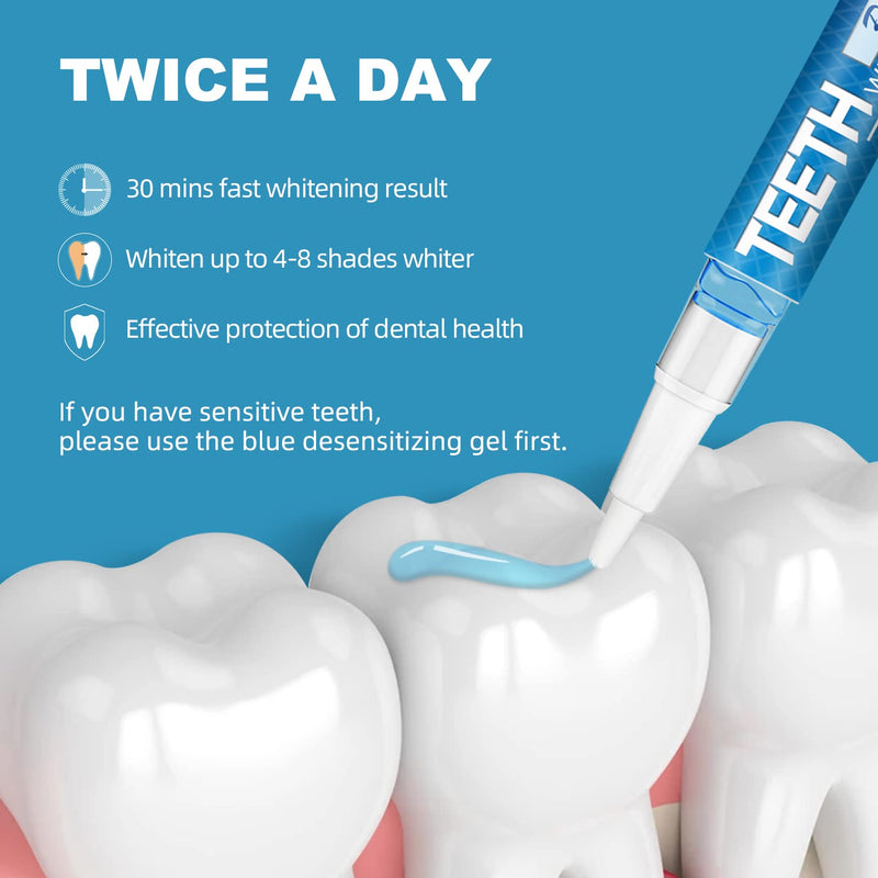 [Australia] - Teeth Whitening Pen 4+1(5 Pack), 70+ Treatments, Use Twice a Day Up to 1-6 Shade Whiter in 1-2 Weeks, 4 Whitening Pens plus 1 Desensitizing Pen, Effective, Painless and Enamel Safe Teeth Whitening Gel 