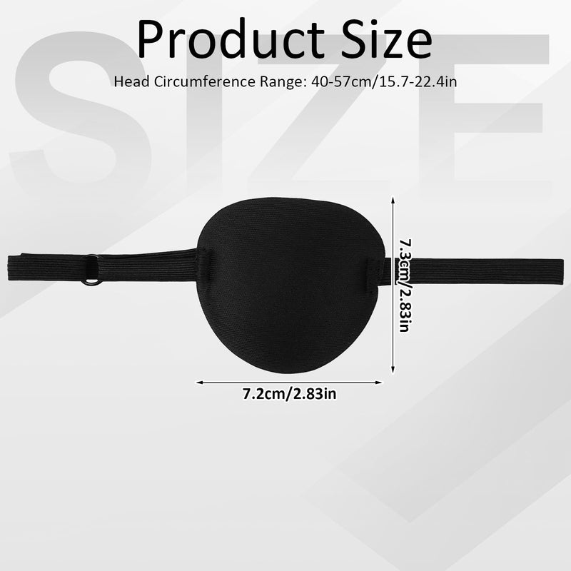 [Australia] - Pack of 4 Eye Patches, Medical Eye Patches for Adults and Children, 3D Adjustable Eye Patch Pirate Eye Patches for Left or Right Eyes Amblyopia Recovery Phase After (Black) 