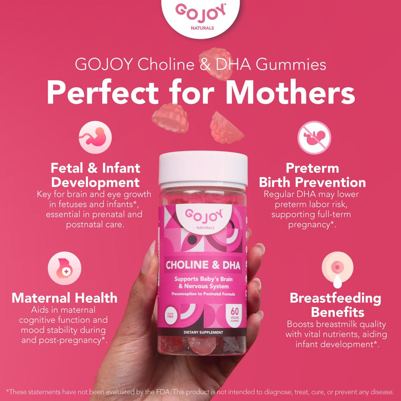 [Australia] - Prenatal Choline & DHA Gummies - Preconception to Postnatal Gummy Vitamin Supplement for Pregnant Women - Sweetened with Monk Fruit - 3rd Party Tested - Non GMO, Gluten Free, Vegan 