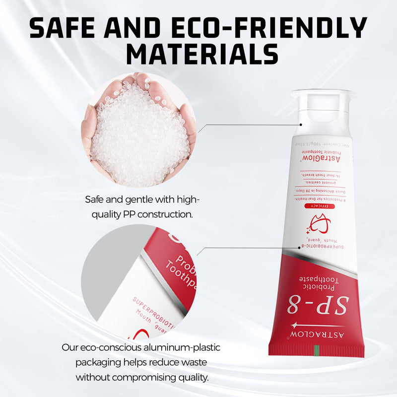 [Australia] - SP-8 Whitening Toothpaste, Preventing Tooth Decay, 8 Probiotics, Fluoride-Free & Long Time Fresh Breath 3.53 oz (2) 2 