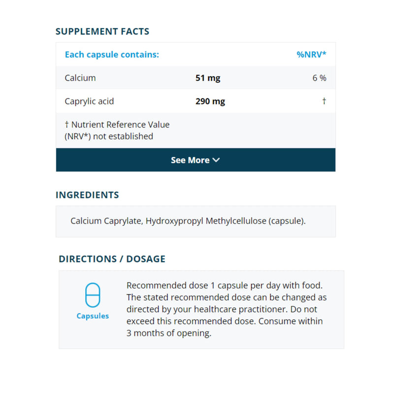 C8 Caprylic Acid – 90 Vegan Capsules | High‑Purity MCT for Energy, Gut Health, Candida Support & Immune Function | UK Made | Metabolics