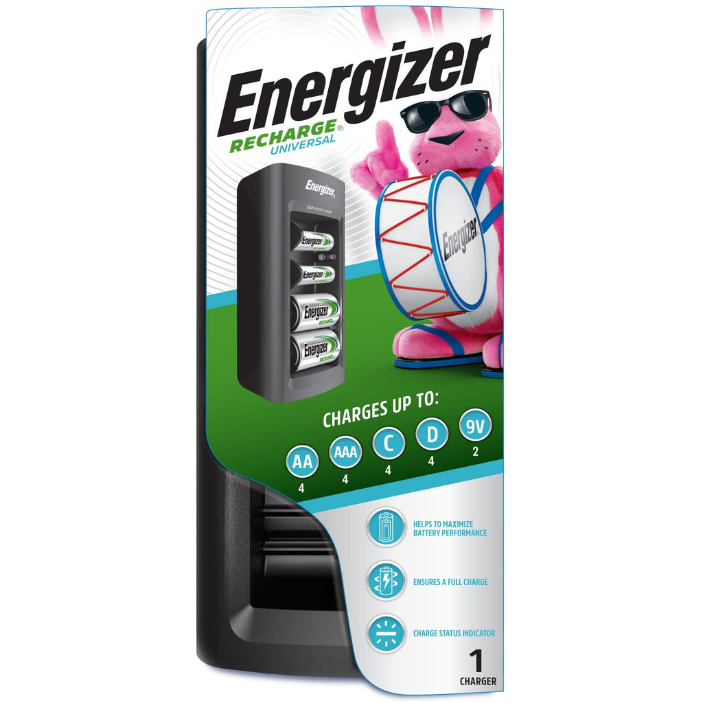 Energizer Rechargeable Battery Charger for C Cell, D Cell, AA, AAA, and 9V Rechargeable Batteries 1 COUNT