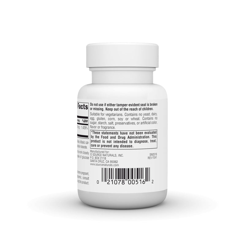 [Australia] - Source Naturals Ultra Chromium Picolinate 500 Yeast-FreeChromium, Vegetarian Dietary Supplement, 500 mcg - 120 Tablets 