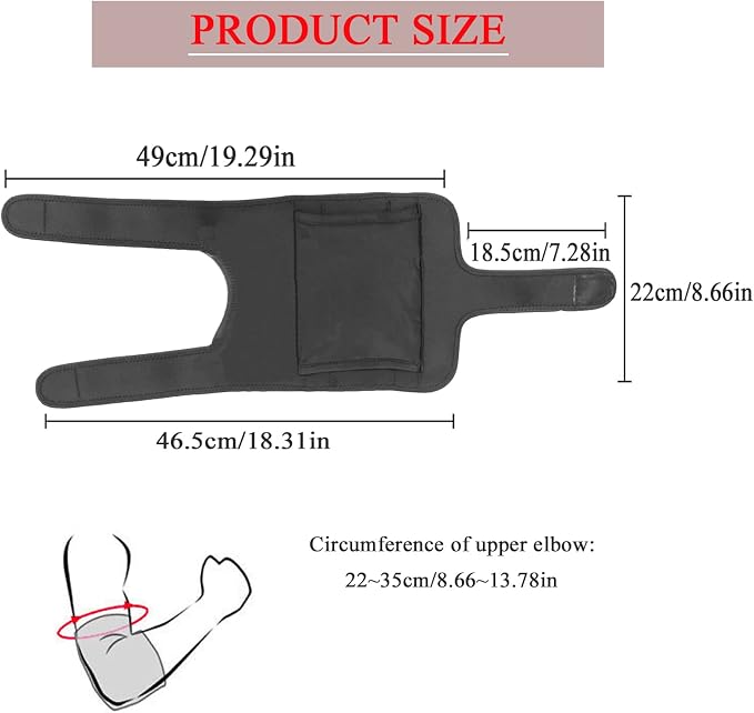 Elbow Brace for Cubital Tunnel, Ulnar Nerve Entrapment brace, Adjustable Elbow Splint for Sleeping, Tendonitis, Tennis Elbow, Comfortable Stabilizer Support for Women and Men Fit Most Black One Size