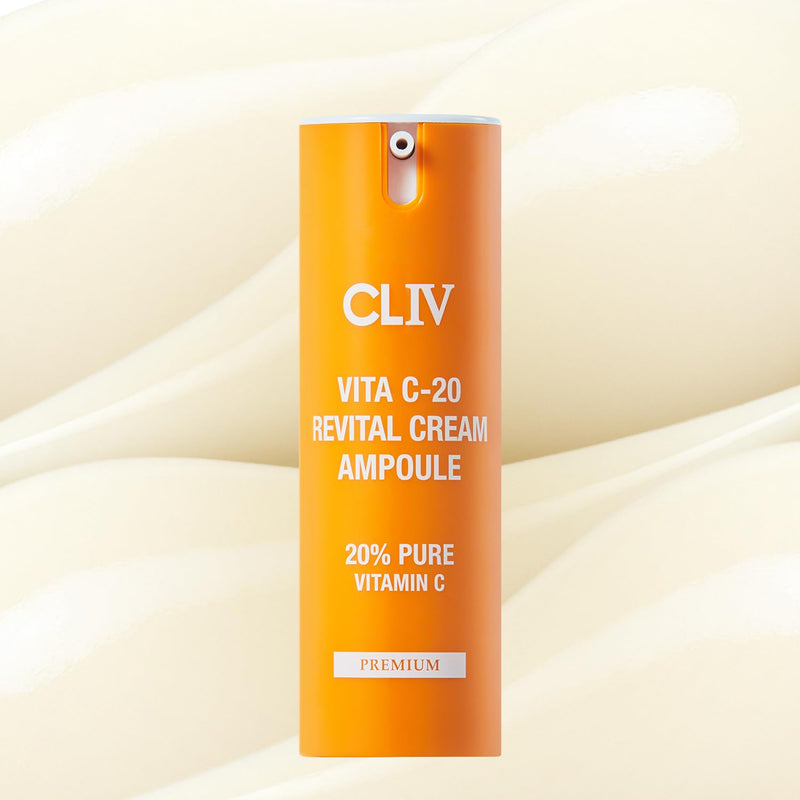 Vita C-20 Revital Cream Ampoule Serum – Korean Skincare Moisturizer with 20% Pure Vitamin C, Vitamin E & Hyaluronic Acid – Nourishing Facial Serum – 0.5 fl oz (15ml)