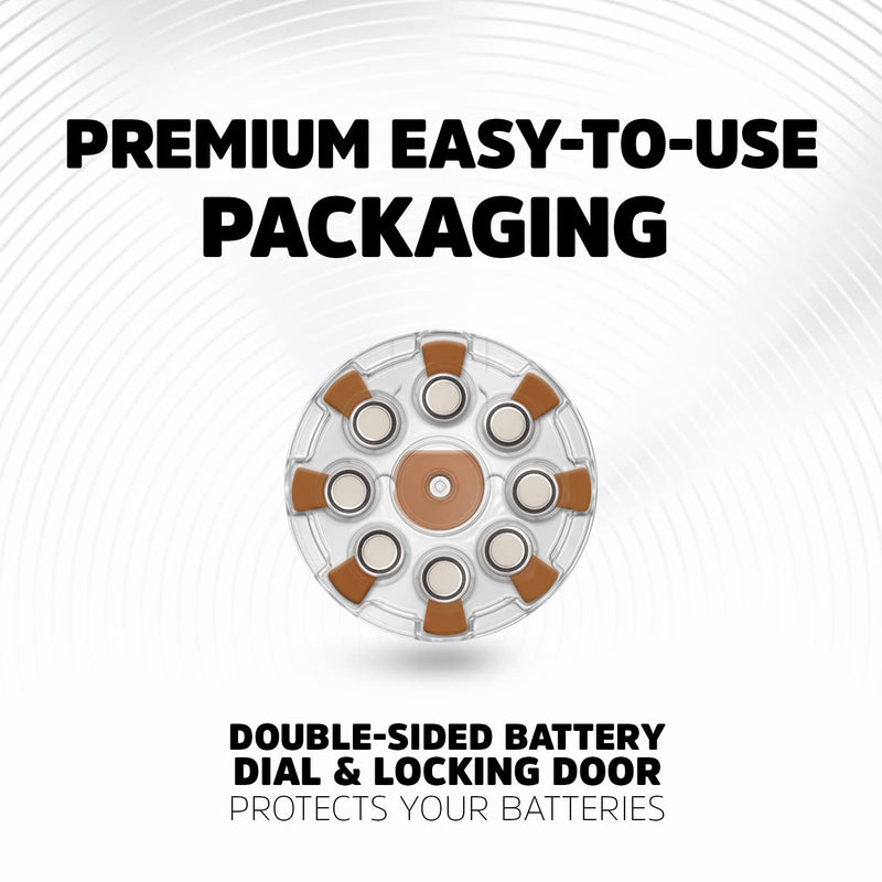 Energizer Size 312 Hearing Aid Batteries, EZ Turn & Lock Hearing Aid Batteries Size 312, 24 Count OLD Brown Tab