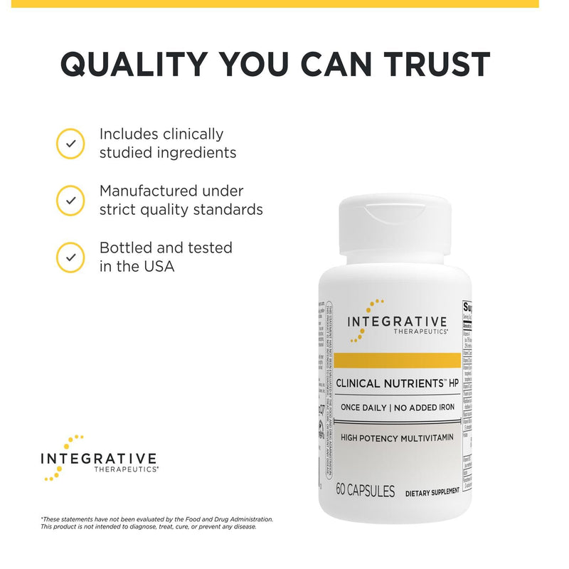 Integrative Therapeutics Clinical Nutrients HP - Daily Multivitamin with Antioxidant Support* - No Added Iron - Easy to Swallow - 60 Count (Pack of 1) 60 Count (Pack of 1)