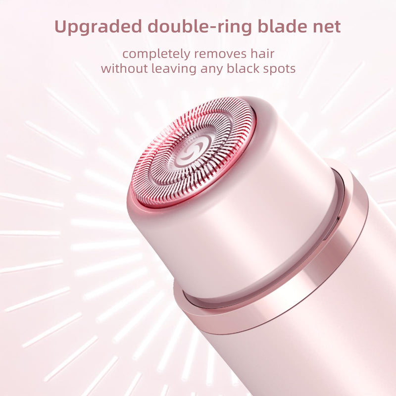 Bikini Trimmer for Women Electric Razors for Women, Double Head Dual Purpose, IPX7 Waterproof Hair Razor, Ceramic Blade Hair Trimmer Wet & Dry Use, Painless Electric Shaver for Facial and Body (Pink) Pink