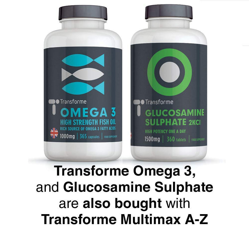 Multivitamins Nutritional Supplements for Women and Men, 365 Tablets, 1 Year Supply, 24 Active Vitamins and Minerals inc Vitamin D, C, B, Iron, Magnesium, Zinc, Vegan Vegetarian, UK Made by Transforme 1 count (Pack of 365)