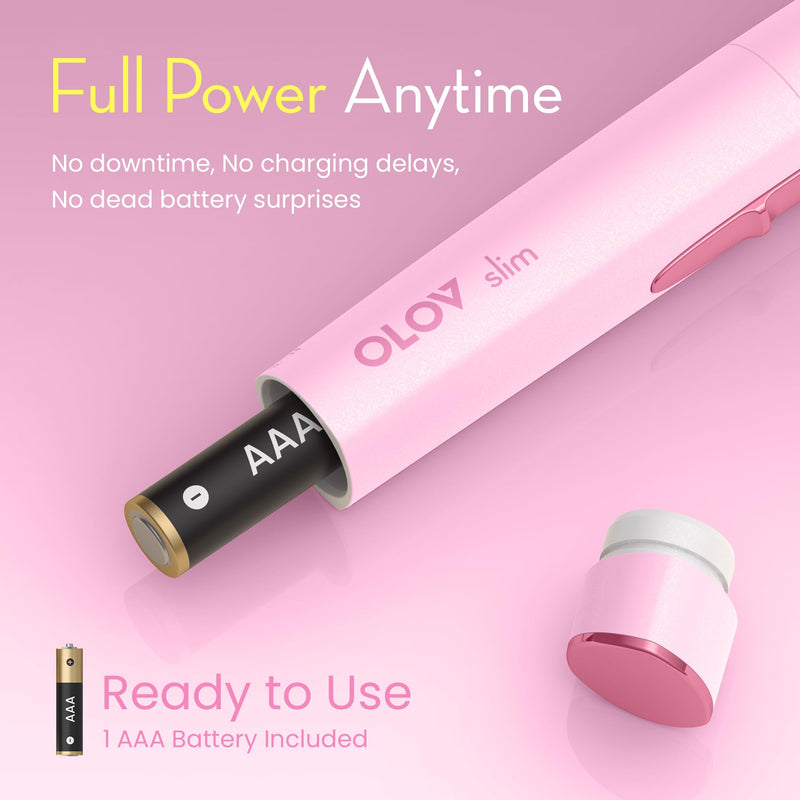 [Australia] - Facial Hair Removal for Women, Painless Eyebrow Trimmer with Pivoting Head, Electric Battery Operated Body Hair Remover with 2 Replaceable Blade for Face Neck Chin Bikini, Pink 