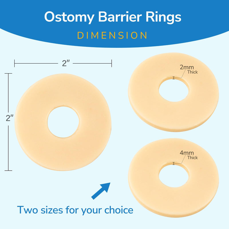 [Australia] - 10PCS Ostomy Barrier Rings, Ostomy Supplies, 2mm Thickness Moldable Ostomy Rings Medical Grade Hydrocolloid Adhesive Barrier Rings Better Seal for Ostomy Bags (Box of 10) 2mm Ostomy Barrier Rings 
