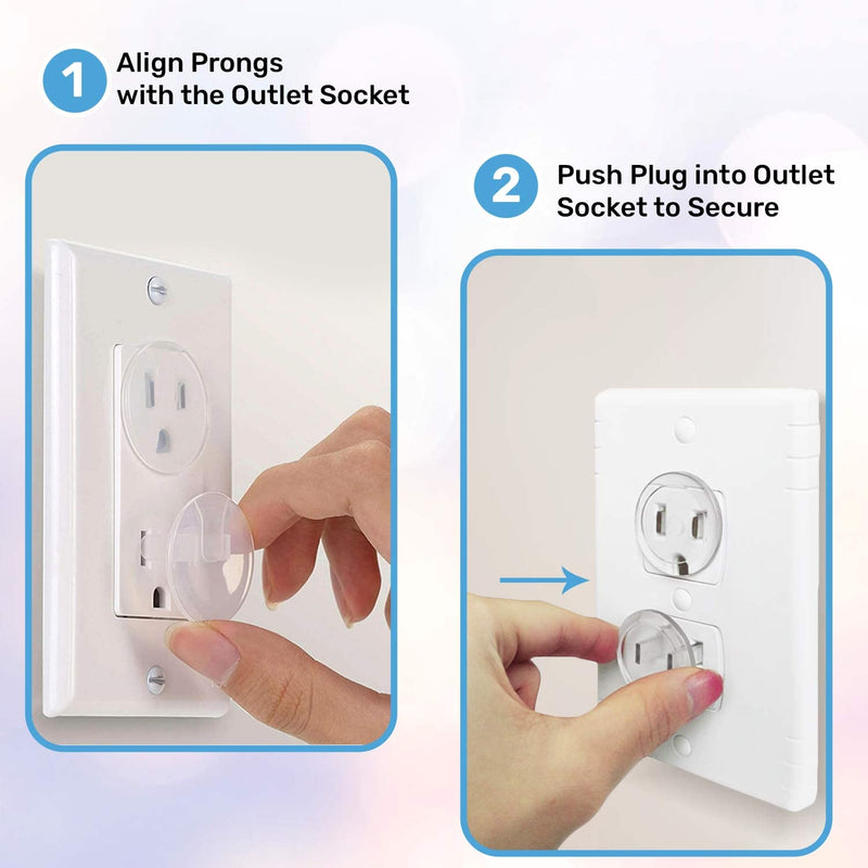 [Australia] - 24 Pack Outlet Covers Baby Proofing, Provide Shock Prevention and Easy Installation, Safe and Secure Plastic Plug Covers for Power Sockets (24 Outlet Covers) 24 Outlet Covers 
