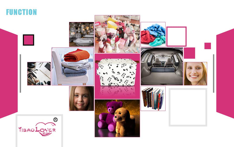 [Australia] - Rectangular Kids Storage Basket Gift Basket Baby Storage Basket Cute Kids Toy Storage Bin Organizer Shelf Book Basket Room Decor (music) music 
